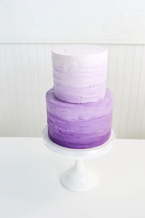 Ombre Horizontal Cake – 2 Tier | The SweetSide Cake 2 Tier, Purple Cakes Birthday, Tiered Cakes Birthday, Chelsea Wedding, Two Tier Cake, 2 Tier Cake, Purple Cakes, Ombre Cake, Purple Birthday