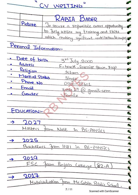 RB NOT NOTES WILL PROVIDE THE BEST NOTES TO STUDY PHYSICS ...MUCH LOVE ... REGARDS....RABIA BABER....cv WRITING and resume writing.....precise one page cv and resume.....blog....blog writing.... writing skills..... prewritting....steps of writing.... beginners Study Physics, Simple Cv, Handwriting Ideas, It Cv, Cv Writing, How To Study Physics, Resume Writing, Good Notes, Blog Writing