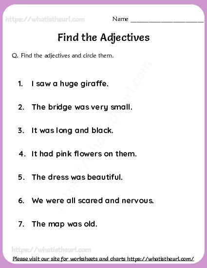 This is one 3rd exercise on finding adjectives in a given sentence. Please note that we have so many worksheets finding adjectives. This is just one of them. We suggest you to check others by searching. There are 20 questions with Answer key. Please download the PDF Find and circle the adjectives-exercise 3 Adjectives For Kids, Adjectives Exercises, Adverbs Worksheet, Verbs Worksheet, Adjectives Activities, First Grade Reading Comprehension, Worksheets For Class 1, English Grammar Exercises, English Adjectives