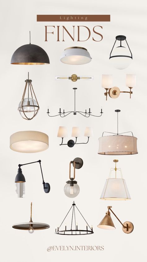 How To Mix And Match Light Fixtures, Light Fixture Combinations, Coordinated Lighting Fixtures, Modern Organic Light Fixtures, Lighting Mood Board, Coordinating Light Fixtures, Flip Ideas, Transitional Lighting, Chris Loves Julia