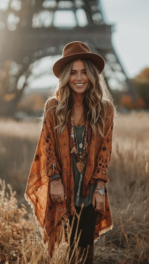 Discover the perfect Boho Fall Outfit with a touch of Hippie Western Casual and Midsize vibes for 2024 This Witchy Size-Inclusive Cute and Edgy ensemble embodies 2023 Fashion Trends for Women seeking Bohemian style inspiration Get Dark Hippe Bohemian style ideas here Vintage Bohemian Outfits, Boho Style Work Outfits, Witchy Fall Fashion, Boho Western Style Outfits, Boho Thanksgiving Outfit, Western Boho Outfits Women, 2024 Clothing Trends For Women, Boho Autumn Outfits, Winter Bohemian Outfits