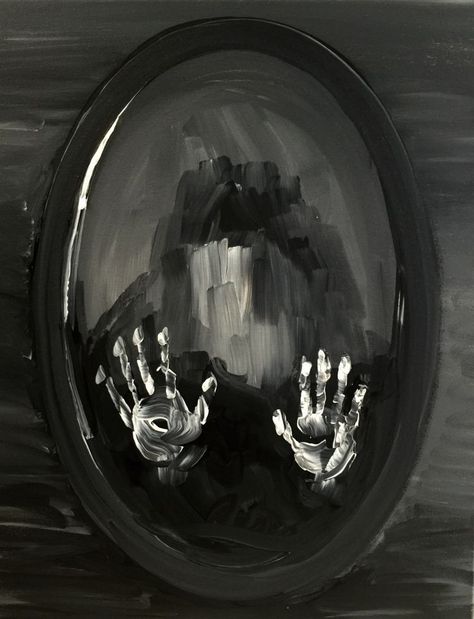 creepy painting ideas, painting, art, monochrome, fisheye, street, travel, mirror, man, ball-shaped, light, woman, subway system, reflection, one Aesthetic Dark Wallpaper, Aesthetic Dark, Dark Wallpaper, Black And White, Wall, White, Black