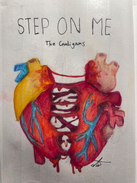 Based off the song “Step On Me” by The Cardigans Step On Me The Cardigans Poster, Art Based Off Of Songs, Paintings Based On Songs, Step On Me The Cardigans Song, Art Based On Songs, Step On Me The Cardigans, Song Inspired Art, Step On Me, The Cardigans