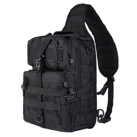 Hikingworld 20L Small Tactical MOLLE Sling Pack - Compact and Versatile - Shoulder Pack, Backpack, Chest Pack, or Hand Carry - Military Assault Style Rucksack. * Don't get left behind, see this great product : Backpack Small Tactical Backpack, Single Strap Backpack, Backpacking Pack, Tactical Sling Bag, Best Hiking Backpacks, Dad Diaper Bag, Baby Bag Backpack, Military Backpack, Range Bag