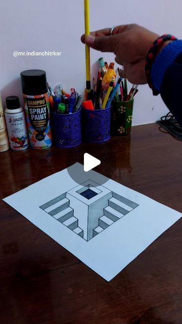 3d Stairs Drawing, Stairs Drawing, 3d Drawing Tutorial, How To Draw Stairs, 3d Drawings, Under Stairs, Drawing Tutorial, Easy Drawings, 3 D