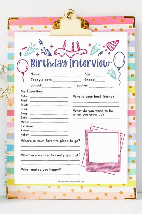 Homeschool Birthday Ideas, This Or That Birthday Edition, Morning Of Birthday Ideas Kids, Birthday Worksheets Free Printables, My Favorite Things List For Kids, Preschool Birthday Activities, Birthday Wish List Template, Birthday Checklist Kids, Birthday At School Ideas