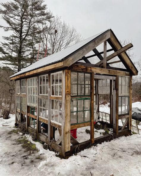 Old Greenhouse, Rustic Greenhouses, Dream Greenhouse, Greenhouse Building, Recycled Windows, Functional Backyard, Greenhouse Construction, Chicken Coop Garden, Greenhouse Shed