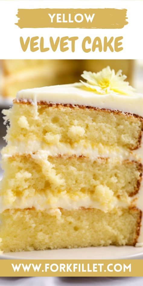 In this blog, I will share with you a Yellow Velvet Cake Recipe that is extremely delicious. Yellow Cake With Cake Flour, Yellow Cake With Buttercream Frosting, Recipe For Yellow Cake, Best Icing For Yellow Cake, Yellow Cake Frosting Recipes, Easy Two Layer Cake Recipes, Yellow Velvet Cake Recipe, Vanilla Velvet Cupcakes, Homemade Yellow Cake Recipe Moist