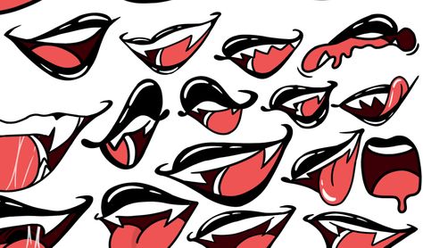 Lips Drawing Reference, Mouth Drawings, Lip Drawings, Mouth Reference, Whiteboard Ideas, Drawings Inspo, Teeth Drawing, Body Type Drawing, Mouth Drawing