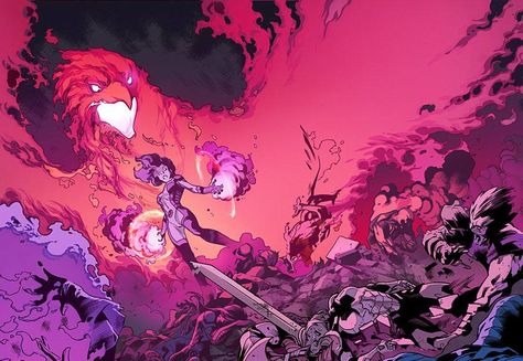 The All Nu-Phoenix ~ art by Stuart Immonen Phoenix Marvel, Marvel Jean Grey, Stuart Immonen, Jean Grey Phoenix, Charles Xavier, Dark Phoenix, Comic Manga, Uncanny X-men, Jack Kirby