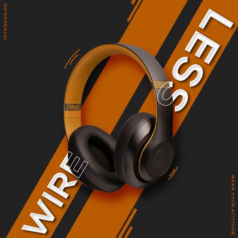 Social media Social media advertisement of wire less Headphone Headphone Advertisement, Advertisement Poster, Rajasthani Art, Adobe Design, Media Poster, Social Media Poster, Creative Poster Design, Creative Posters, Creative Ads