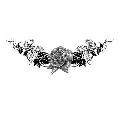 Black and Gray Lowerback Rose Tattoo Design - TattooWoo.com Lower Back Rose Tattoos For Women, Lower Back Rose Tattoo, Rose Stomach Tattoo, Rose Tramp Stamp, Lower Back Flower Tattoo, Back Tattoo Women Spine, Back Tattoos Spine, Lower Back Tattoo Designs, Girl Back Tattoos