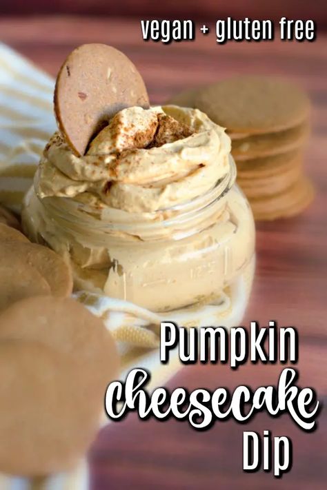 Vegan Pumpkin Dip Dairy Free, Vegan Cheesecake Dip, Vegan Cream Cheese Recipe, Gluten Free Pumpkin Cheesecake, Holiday Dip, Pumpkin Cheesecake Dip, Dip Vegan, Vegan Dips, Christmas Eats