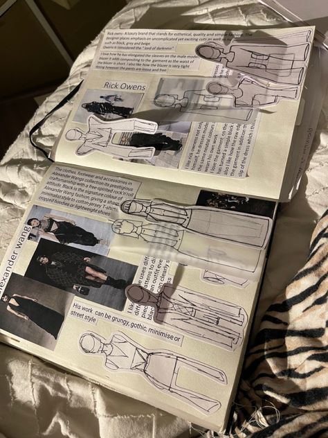 Sketchbook Pages Fashion, Fashion Sketchbook Research Pages, Diy Fashion Magazine, Fashion Journal Cover Page, Fashion Communication Portfolio Ideas, Fashion Journalism Portfolio, Fashion Learning Diary, Fashion Journal Ideas Portfolio Layout, Fashion Journalist Aesthetic