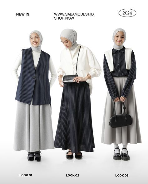 Hijabi Fashion Modest, Outfit Outer Hijab, Kondangan Outfit, Stylish Outfits Casual, Japanese Minimalist, Modest Casual Outfits, Muslim Outfits Casual, Hijab Style Casual, Hijabi Fashion Casual