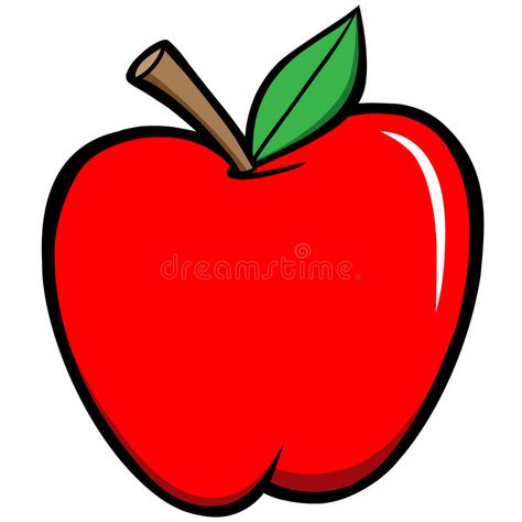 Apple vector illustration Apple Cartoon, Apple Clip Art, Apple Illustration, Apple Vector, Apple Stock, Apple Fitness, Rosh Hashana, Food Fruit, Animated Images