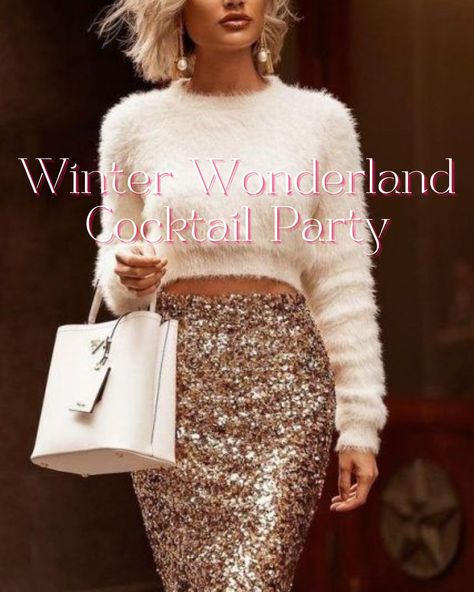 White Christmas Party Theme Outfit, Winter Wonderland Christmas Party Outfit, Winter Wonderland Party Outfit Dresses, Nutcracker Outfit Ideas For Women, Winter Wonderland Formal Outfit, Holiday Birthday Outfit, Winter White Holiday Party Outfit, Winter Boat Party Outfit, Winter Wonderland Dress Ideas