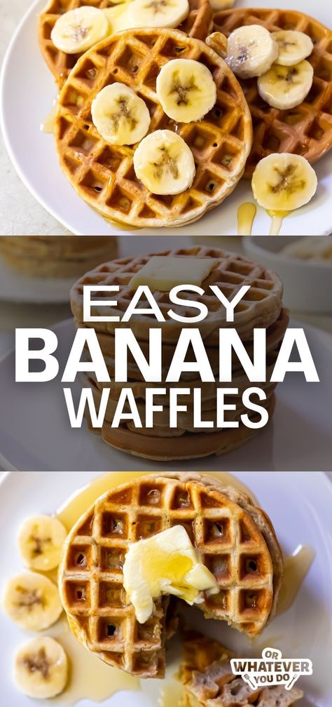 Banana Waffles Fun Waffles For Kids, Banana Waffles Healthy, One Waffle Recipe, Homemade Banana Pancakes, Banana Waffle Recipe, Extra Bananas, Waffle Recipe Healthy, Easy Waffle Recipe, Banana Flour