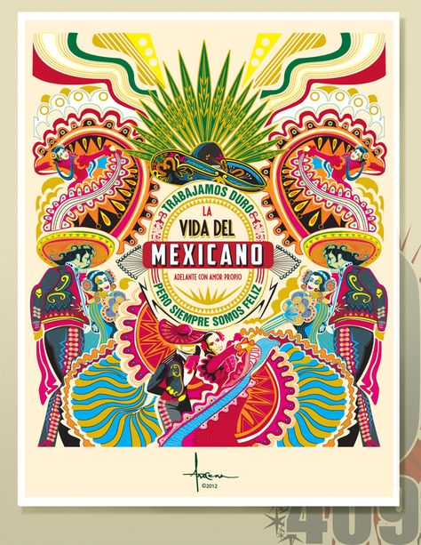 A VECTOR TRIBUTE TO MY HISPANIC HERITAGE by Orlando Arocena on the Behance Network Mexican Poster, Mexican Artwork, Mexico Design, Mexican Heritage, Mexico Art, Mexican Decor, Mexican Designs, Hispanic Heritage, Mexican Culture