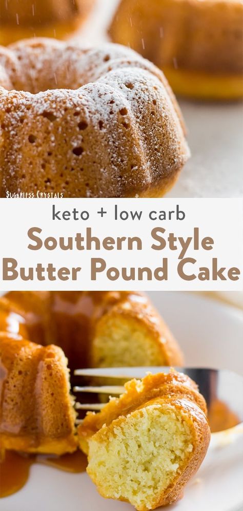 Delicious low carb, southern style butter keto pound cake. Made with a mix of almond flour and coconut flour for the best texture. You won't be able to tell the difference. This pound cake taste like Sara Lee's! Keto Pound Cake, Coconut Flour Cakes, Butter Pound Cake, Keto Bread Recipe, Best Keto Bread, Bread Alternatives, Low Carb Low Sugar, Keto Cake, Low Carb Diet Recipes