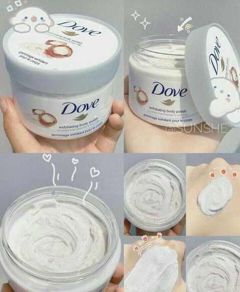 Dove Exfoliating Body Polish, Exfoliating Body Polish, Storybook Cosmetics, Beautiful Skin Care, Basic Skin Care Routine, Shower Skin Care, Perfect Skin Care Routine, Rice Milk, Body Polish