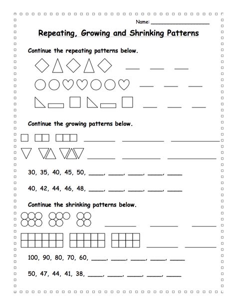 Repeating, Growing and Shrinking Patterning Quiz with Answers | 2nd grade math worksheets, Math patterns, Math patterns activities Pattern Worksheet For Class 3, Growing Patterns Grade 2, Pattern Worksheet Grade 2, Math Patterns Activities, Patterns Activities, Growing Patterns, Number Patterns Worksheets, Patterns Worksheet, Reasoning Activities