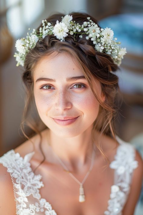 90+ Wedding Flower Crowns For Completing Your Boho Look | Matched Hearts Bride Flower Crown With Veil, Flower Crowns Bridesmaids, Portrait Basics, Bridal Flower Crown Boho, Flower Crown Wedding Hair, Wedding Flower Crowns, Bride Flower Crown, Wedding Floral Crown, Flower Crown Veil