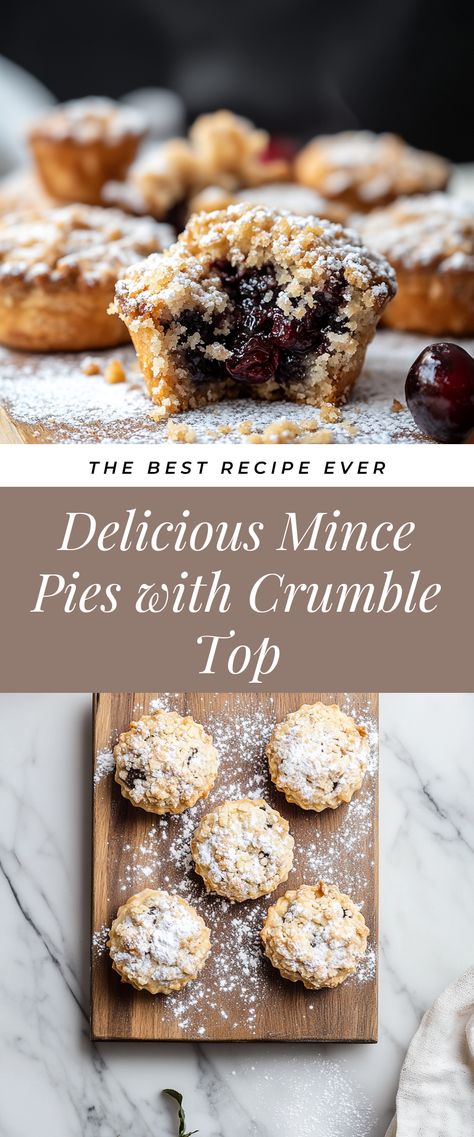 Image for Delicious Mince Pies with Crumble Top Mince Pie Recipe Christmas, Mincemeat Pies Christmas, Minced Pies Christmas, Mincemeat Desserts, Minced Pie, Frangipane Mince Pies, Mince Pies Recipe, Christmas Mince Pies, Mince Pie Recipe