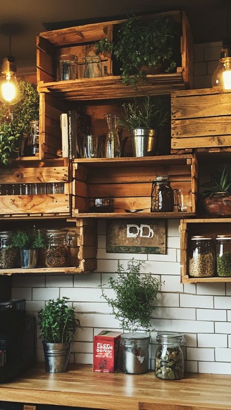 Turn old wooden crates into stylish, eco-friendly shelves with this DIY upcycling project! Perfect for adding rustic storage to any room, these crate shelves are easy to make and ideal for creating an organized, sustainable home. Use them to store books, plants, or decor, and bring a touch of green living into your space. 🪵🌿 #UpcycledShelves #GreenHomeDecor #DIYStorage #EcoFriendlyLiving Crate Shelves Diy, Old Wooden Crates, Old Crates, Crate Shelves, Rustic Storage, Diy Upcycling, Green Home Decor, Green Home, Crate Storage