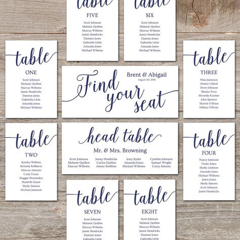 Wedding Seating Chart Template // DIY Seating by MyCrayonsDesign Diy Seating Cards, Seating Chart Wedding Template, Event Seating Chart, Wedding Seating Plan Template, Wedding Table Placement, Seating Chart Wedding Diy, Seating Plan Template, Table Seating Cards, Wedding Seating Cards