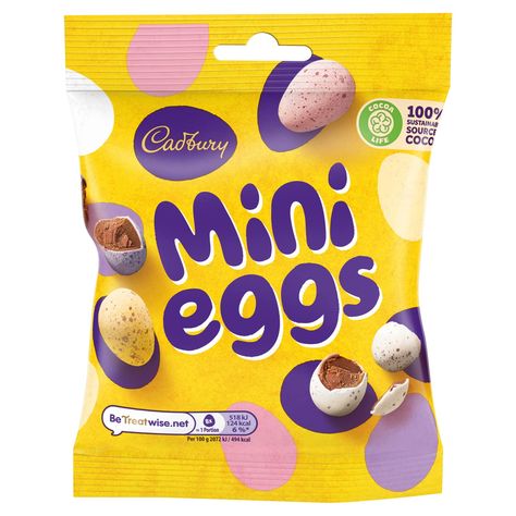 Solid milk chocolate eggs in a crisp sugar shell An irresistible bag of Cadbury Mini Eggs - solid mini milk chocolate eggs in a crispy sugar shell A great treat for sharing Cadbury Easter Eggs, Cadbury Mini Eggs, Cadbury Milk Chocolate, Cadbury Dairy Milk Chocolate, Cadbury Creme Egg, Sweet Hampers, Dairy Milk Chocolate, Chocolate Hampers, Cadbury Chocolate