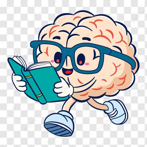 a cute brain character is studying hard vector cute brains brain studying png Aesthetic Brain, Cereal Design, Brain Character, Brain Clipart, Brain Template, Brain Study, Brain Png, Brain Twister, Cartoon Brain