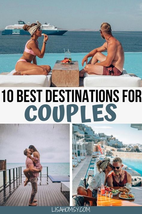 Click here for the 10 best travel destinations for couples. These bucket list travel destinations are perfect for romantic couples getaway ideas and are some of the best places to go for a honeymoon. #bucketlist #couplestravel #couplegoals | honeymoon destinations romantic | best honeymoon destinations | bucket list for couples travel | couples travel bucket list | couples travel destinations | couples travel photography | couples travel goals | couples travel destinations romantic Couples Tropical Vacation, Couple Getaway Ideas, Couples Getaway Ideas, Bucket List Couples, Travel Ideas For Couples, Vacation For Couples, Vacation With Boyfriend, Vacation Ideas For Couples, Best Vacations For Couples