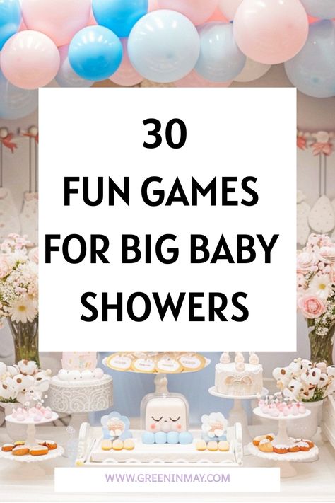 Discover easy baby shower games for large groups that are perfect for coed gatherings! Our collection includes the best baby shower games funny and engaging, ensuring everyone has a blast. From hilarious team challenges to fun baby shower games coed, these activities will make your celebration unforgettable! Big Group Baby Shower Games, Best Baby Shower Games Funny, Large Baby Shower Games, Baby Shower Decorations No Balloons, Coed Baby Shower Games For Large Groups, Fun Baby Shower Games For Large Groups, Baby Shower Funny Games, Babyshower Game Ideas Co-ed, Baby Shower Coed Games