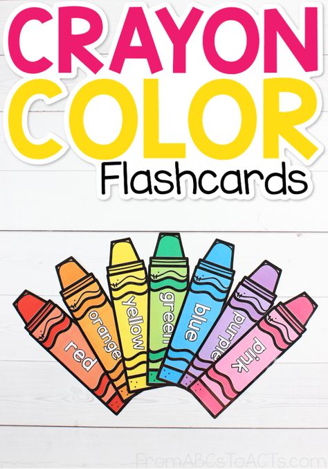 Color Theme Board For Preschool, Colours Printables Preschool, Color Flash Cards Printable, Color Cards Preschool Free Printables, Colors Printables For Toddlers, Color Crayons Free Printable, Color Flashcards Free Printable Teaching, Crayon Flashcards, Preschool Colors Printables Free