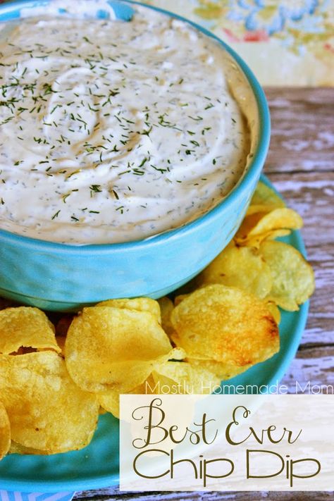 Mostly Homemade Mom: Best Ever {Veggie} Dip - Super easy and the kids LOVED it! Simple Chip Dip, Easy Chip Dip, Chip Dip Recipes, Homemade Dips, Chips And Dip, Snack Dip, Veggie Dip, S'mores, Chip Dip