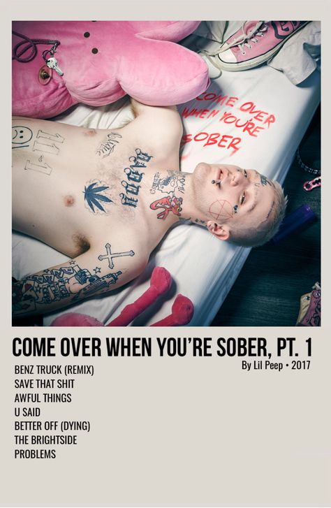 minimal polaroid album poster for come over when you’re sober, pt. 1 by lil peep Lil Peep Poster, Polaroid Album, Rap Album Covers, Collage Des Photos, Minimalist Music, Hip Hop Poster, Music Poster Ideas, Vintage Music Posters, Album Cover Poster