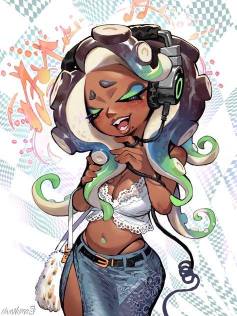 Marina Splatoon, Nintendo Splatoon, Splatoon 2 Art, Looking For Work, Nintendo Art, Commissions Open, Funky Art, Anime Poses, Splatoon