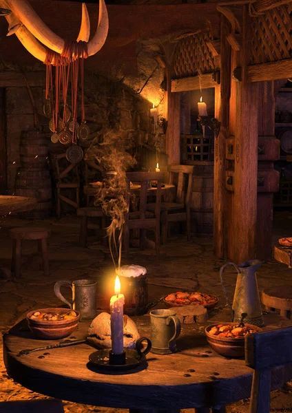 Medieval Pub, Taverna Medieval, Medieval Tavern, Rustic Farmhouse Interior, Rustic Tableware, Leadlight Windows, Pewter Tankard, Stone Road, Flourish Design