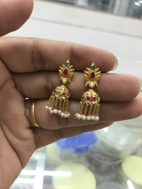 Mutyala Buttalu Gold, Buttalu Designs, Gold Buttalu, Simple Gold Earrings, Gold Jewels Design, New Gold Jewellery Designs, Gold Earrings Models, Gold Earrings Wedding, Gold Jewelry Simple Necklace