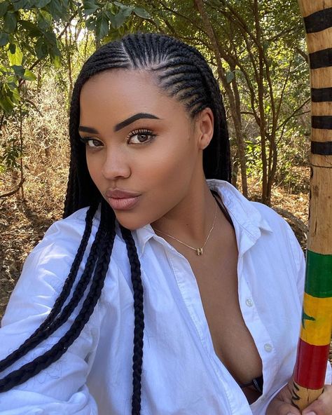 Cornrows And Individual Braids, African Cornrow Hairstyles Black Women, Front Braided Hairstyles Black Women, Delivery Hairstyles Labor Black Women, Cornroll Hairstyles For Black Women, Braid Styles For Black Women Cornrows, Cornrows Braids For Black Women 2024, Feed In Cornrow Hairstyles, Layer Cornrows Braids