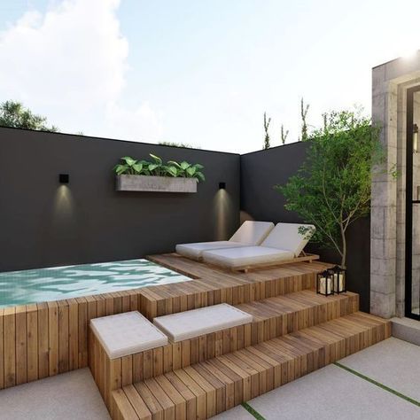 Hot Tub Patio, Hot Tub Backyard, Small Pool Design, Backyard Pool Designs, Terrace Design, Swimming Pools Backyard, Small Backyard Patio, Hot Tub Outdoor, Small Backyard Pools