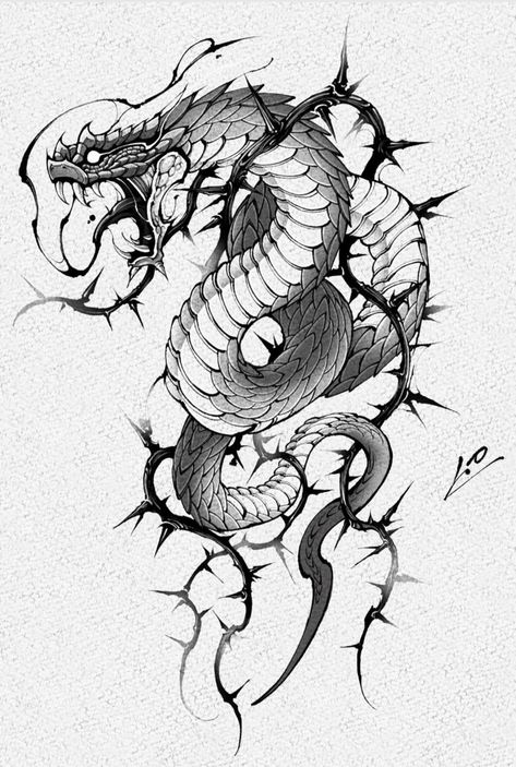 King Cobra Tattoo, Tatoo Dog, Japanese Snake Tattoo, Cobra Tattoo, Bone Tattoo, Snake Drawing, Epic Tattoo, Snake Tattoo Design, Scary Tattoos