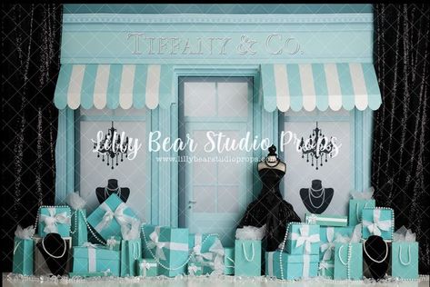 Shopping Birthday Party, Store Photography, Picture Backdrop, Tiffany Theme, Beauty Fair, Tiffany Party, Royal Women, Boutique Decor, Matte Fabric