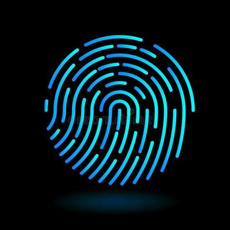 Illustration about Vector round icon fingerprint - symbol of finger in line art design on black background - neon blue cyan color. Illustration of background, blue, identify - 131901820 Finger Wallpaper, Fingerprint Wallpaper, Fingerprint Lock Screen Gif, Fingerprint Animation, Finger Print Wallpaper Hd, Blue Neon Background, Finger Scan, Black And Blue Neon Wallpaper, Fingerprint Artwork