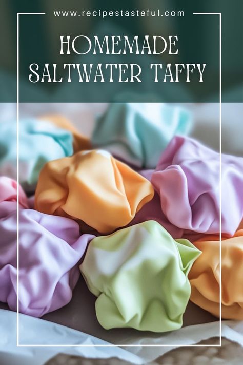 Indulge in the sweet, chewy delight of homemade saltwater taffy! This classic candy is perfect for sharing during holidays or simply enjoying as a nostalgic treat. With its rich vanilla flavor and optional colorful twists, it's a fun recipe that brings joy to candy-making. Taffy Candy Recipes, Homemade Saltwater Taffy, Peanut Butter Taffy Recipe, Taffy Recipe Easy, Homemade Taffy Recipe, Saltwater Taffy Recipe, Lorann Hard Candy Recipe, Salt Water Taffy Recipe, Glass Candy Recipe