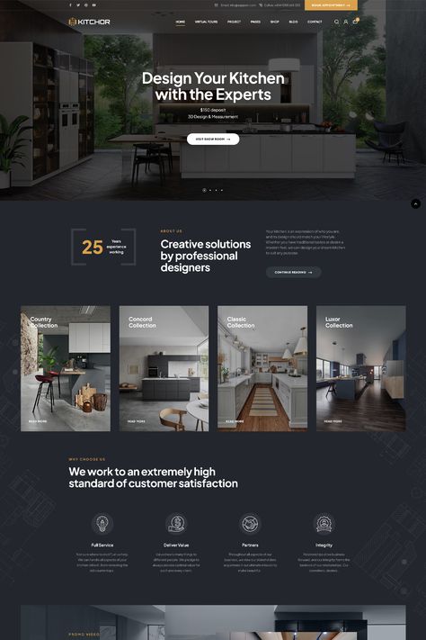 The "Kitchor" WordPress theme is a modern and stylish theme designed specifically for interior design and architecture websites. It offers a range of features and customization options to create a visually stunning and functional website for your interior design business. Minimalist Website Design Inspiration, Website About Us Page, Architect Website Design, Architect Website, Webpage Design Layout, Architecture Websites, Interior Brochures, Interior Design Sites, Model Website