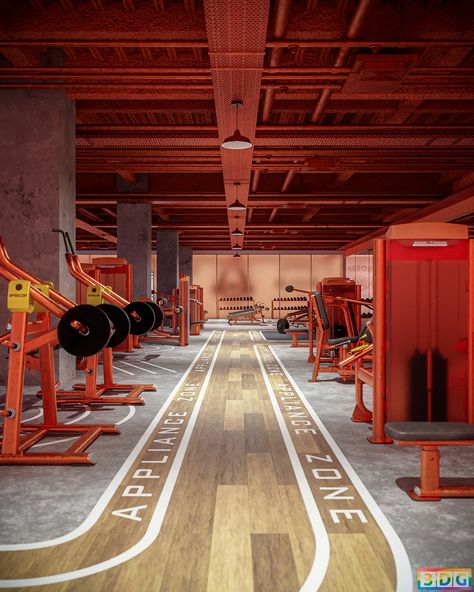 Gym on Behance Gym Design Interior, House Gym, Gym Lockers, Gym Interior, 3d Blender, School Interior, Lightroom Classic, Home Gym Design, Student House