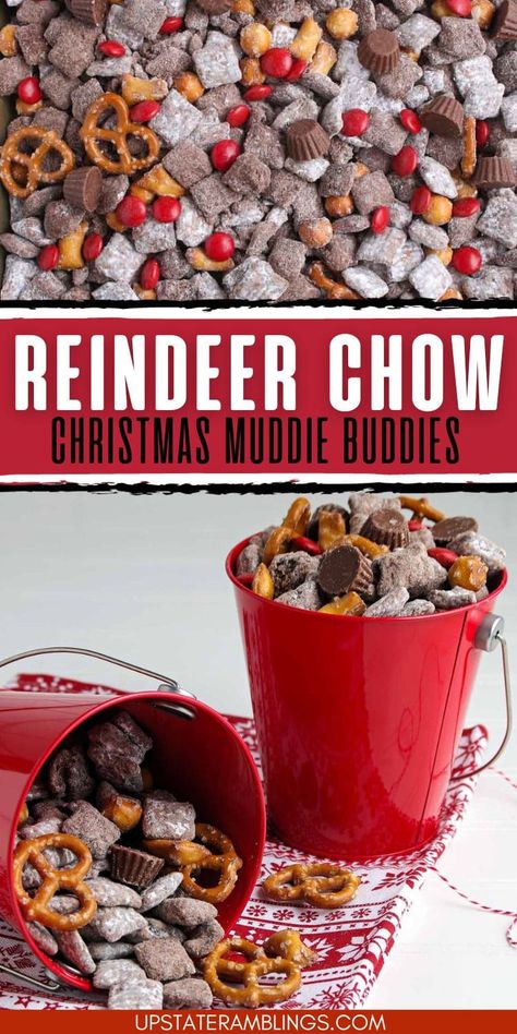 Reindeer Chow Recipe, Chex Snack Mix, Christmas Snack Mix, Reindeer Chow, Chex Mix Christmas, Muddy Buddies Recipe, Chex Cereal, Easy Christmas Treats, Chex Mix Recipes