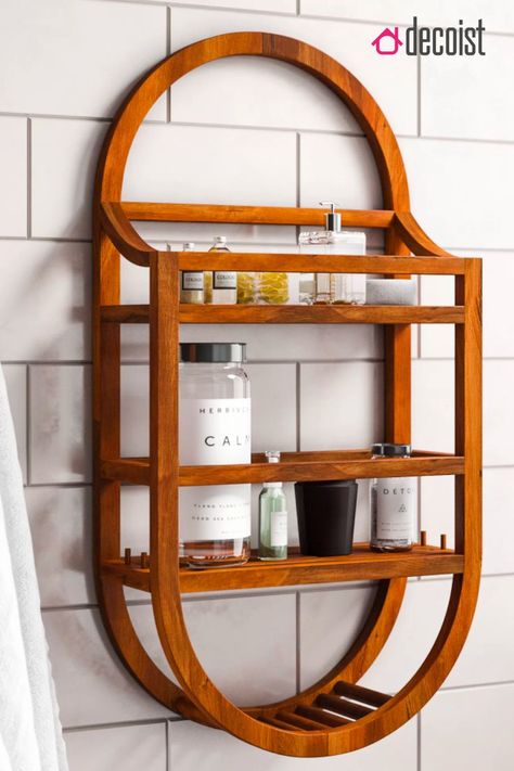 Besides design, what's the secret to the perfect shower? You guessed it– storage. Check us out! // Shower Storage // Storage Solutions // Organization // Bathroom Organization // Teak Shower Shelf, Bamboo Shower Caddy, Red Bathroom Accessories, Build Outdoor Furniture, Shower Storage, Storage Caddy, Bathroom Red, Shower Basket, Shower Shelves